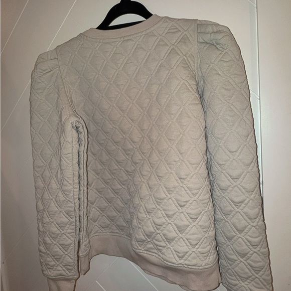 TUCKERNUCK Sport Tan Puff Sleeve Campbell Pullover Small light khaki rare color - Picture 4 of 9